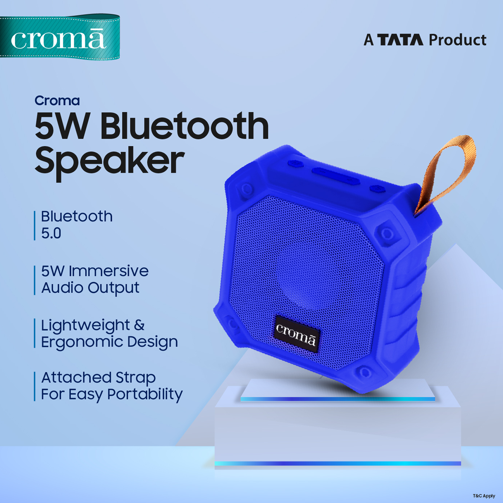 Buy Croma 5W Portable Bluetooth Speaker IPX7 Water Resistant Built in external-mic-not-working-in-smartphone-external-mic-kam-nhi-kar-rha